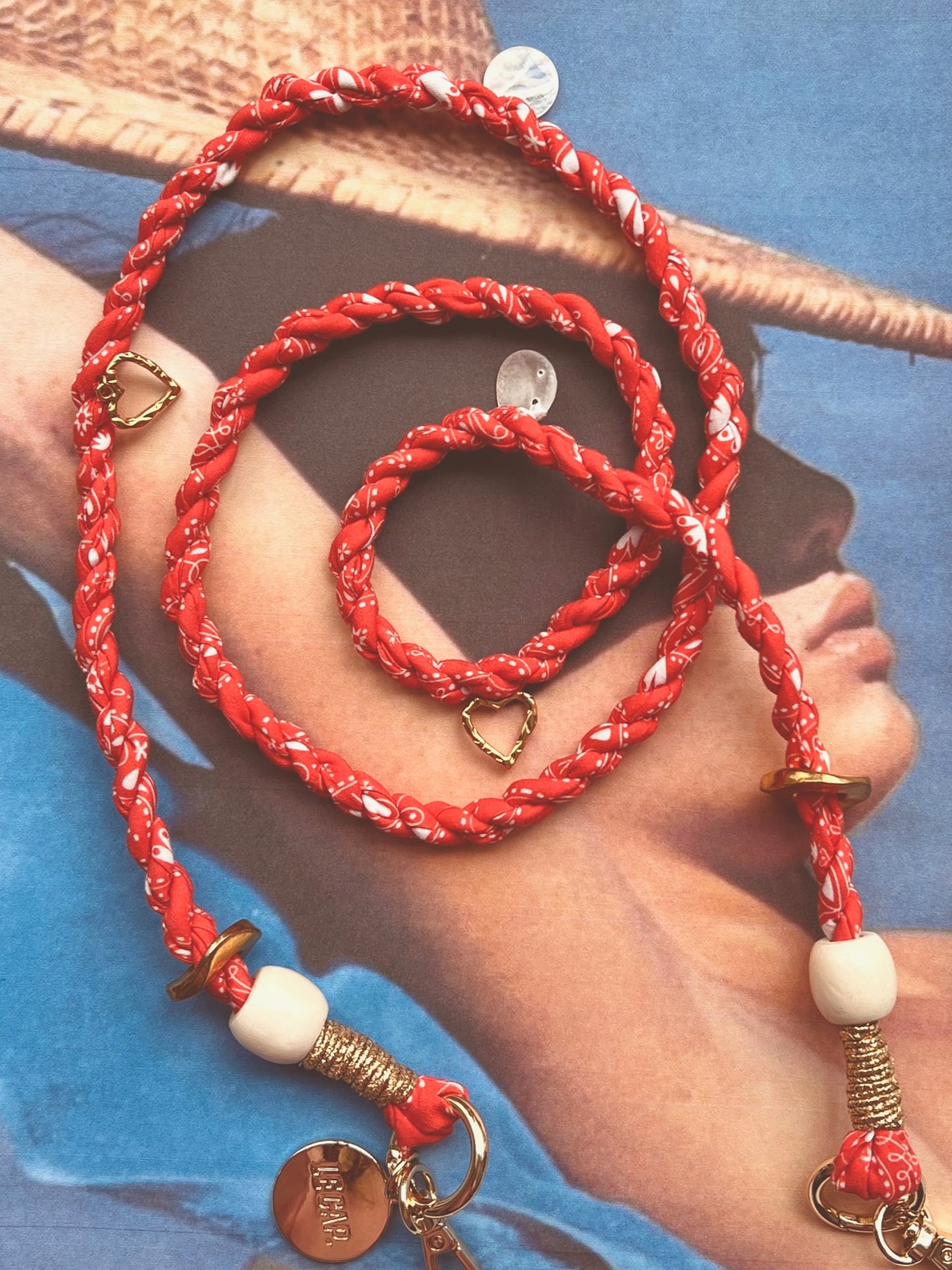 Tangerine Bandana Crossbody Phone Strap