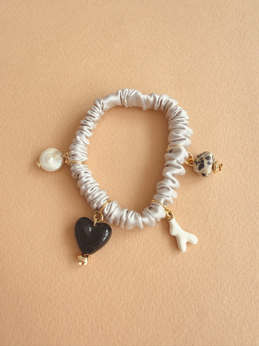 Charmie Silk Scrunchie - Dove Grey