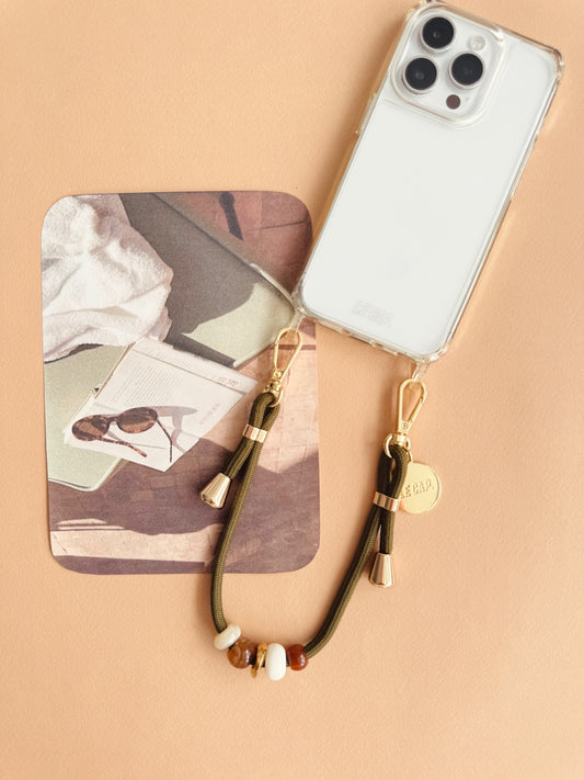Elia | Olive Green Paracord Wrist Phone Strap