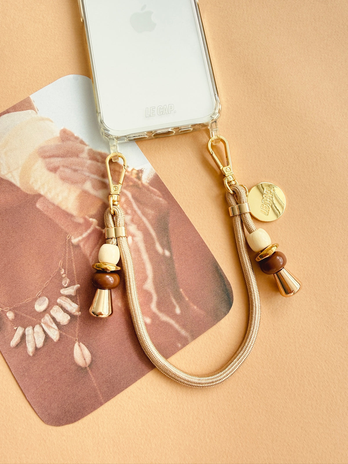Dolce | Gold Paracord Wrist Phone Strap