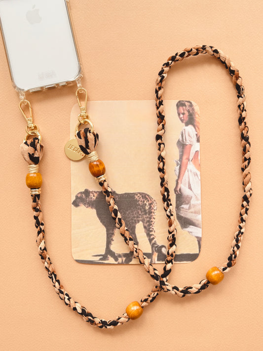 Le Cap Crossbody Phone Strap twisted fabric and bead phone strap